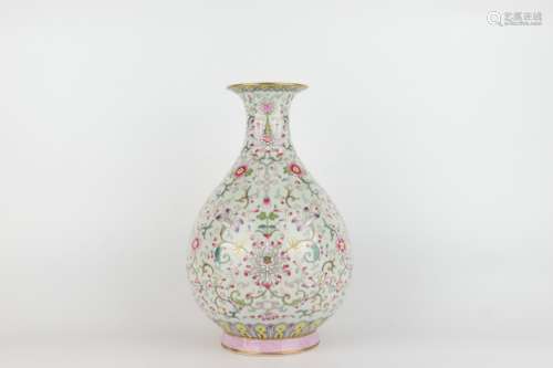 Famille Rose Yuhuchun Vase with Floral Design, Qianlong Reig...