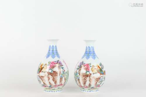 Enameled Yuhuchun Vase with Flower and Bird Patterns, Qianlo...