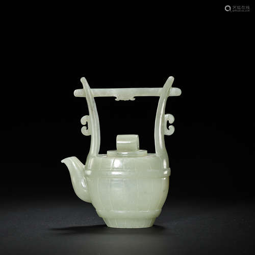 HETIAN JADE GIRDER KETTLE, QING DYNASTY