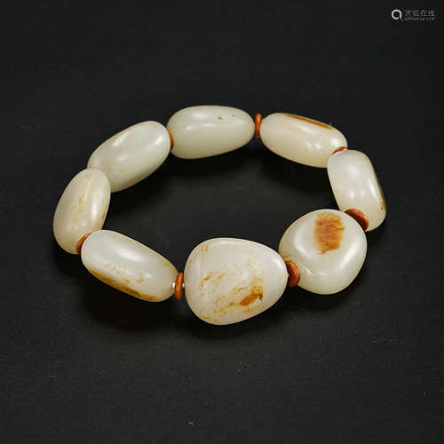 CHINESE HETIAN JADE BRACELET FROM QING DYNASTY