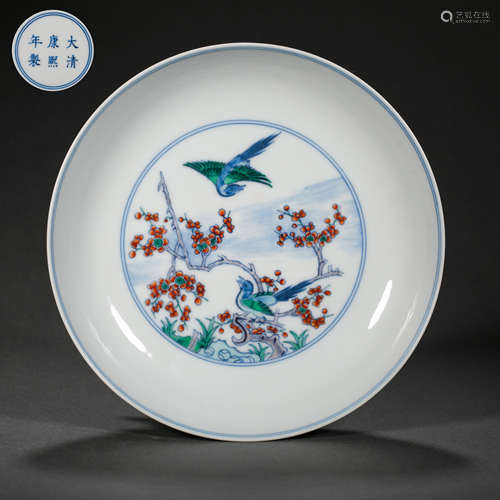 DOU CAI PLATE, KANGXI PERIOD, QING DYNASTY