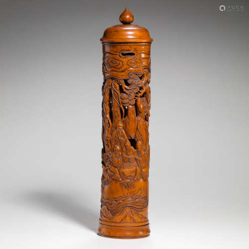 CHINESE BOXWOOD INCENSE CONE FROM QING DYNASTY