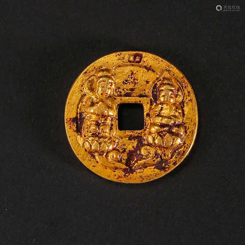 CHINESE LIAO DYNASTY PURE GOLD COIN