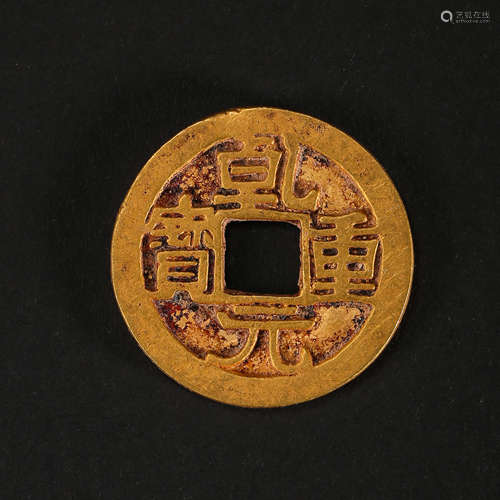 CHINESE LIAO DYNASTY PURE GOLD COIN