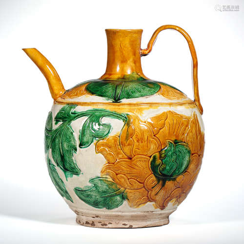 CHINESE LIAO DYNASTY TRICOLOR GLAZED EWER