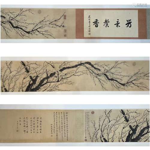 Graphite Plum Blossom, Long Scroll, Wang Mian