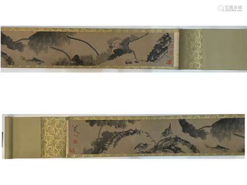 Flower and Bird, Long Scroll, Zhu Da