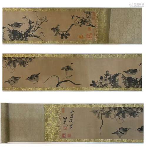 Flower and Bird, Long Scroll, Zhu Da