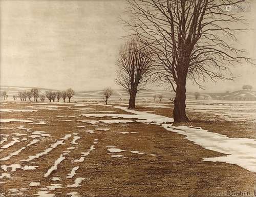 Treuter, Rudolf (1874 - 1950) "Last Snow", view of...