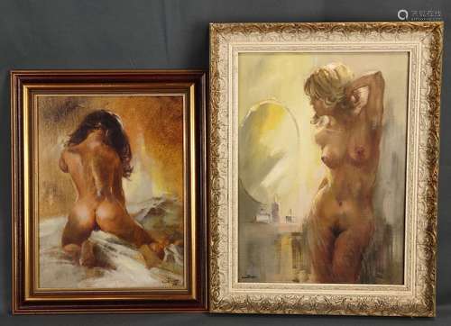 Nude painter (20th century), two nudes, "Back view…