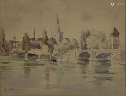 Watercolorist (20th century) "Konstanzer Rheintorb…