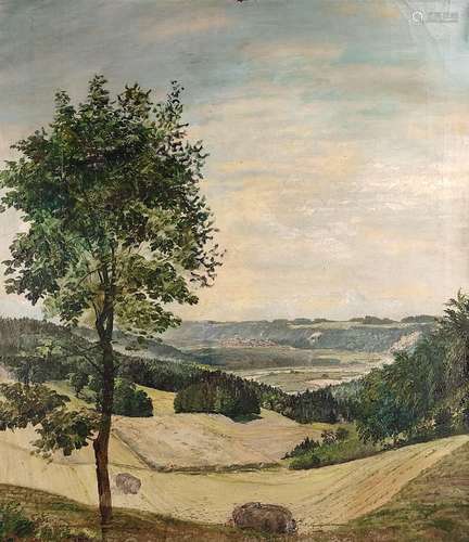 Landscape painter (20th century) "Isar valley near…