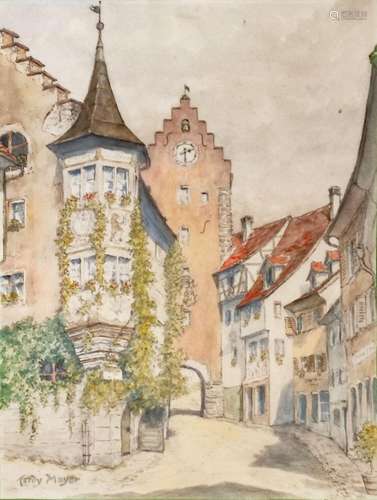 Mayer, Ferdy (20th century) "Old Town Meersburg", ...