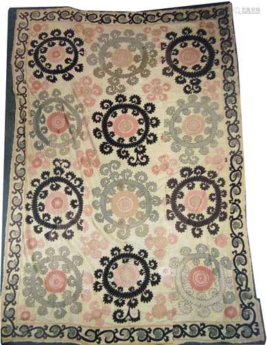 Blanket in Suzani design, probably Uzbekistan, emb…