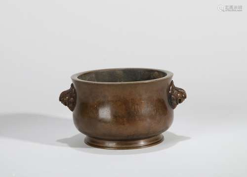 A BRONZE CHICKEN OVER SKY DOUBLE-EARED CENSER