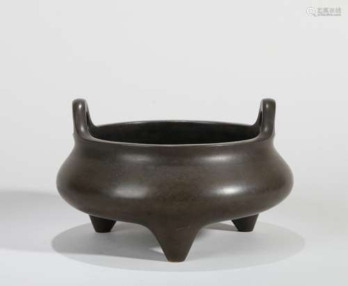 A BRONZE WITH STANDING EAR CENSER