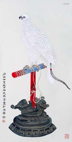 A CHINESE HAWK PAINTING, MA JIN MARK