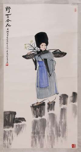 A CHINESE FIGURE PAINTING, YAMING MARK