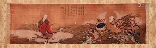 A CHINESE STORY OF IMMORTALS PAINTING, DING YUN PENG MARK WI...