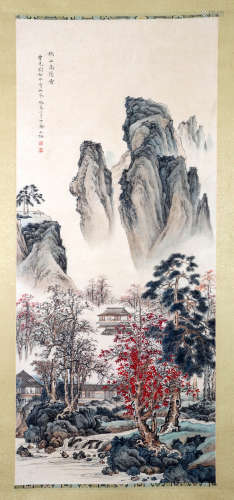 A CHINESE LANDSCAPE PAINTING, QUI YING MARK