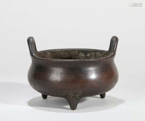 A BRONZE WITH STANDING EAR CENSER