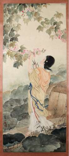 A CHINESE FLOWER PAINTING, DANG FEN MARK