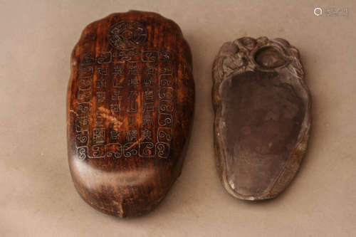 A DUAN INK STONE WITH BOX AND COVER