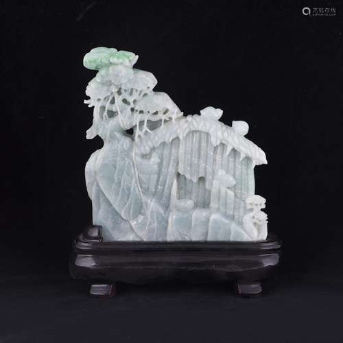 A JADEITE CARVING OF BAMBOO FOREST