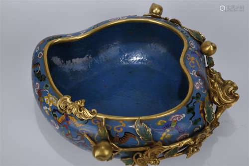 A Cloisonne Enameled Copper Brush Washer.