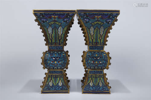 A Set of Cloisonne Copper Vessels 