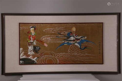 A Figure Painting on Silk by Huang Shanshou.