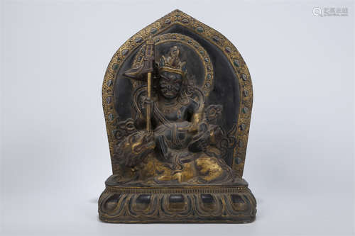 A Black Stone Vaisravana Buddha Statue.