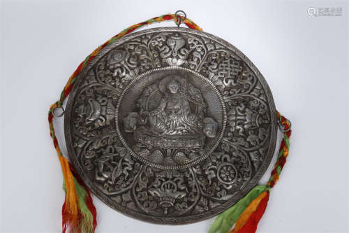 A Cast Iron Padmasambhava Buddha Plate.