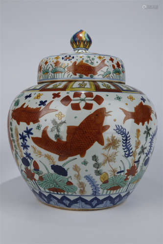 A Big Porcelain Lidded Pot.