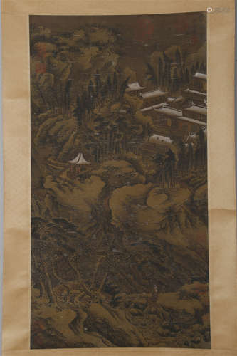 A Landscape Painting on Silk by Jing Hao.