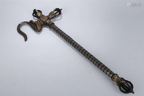 A Cast Iron Implement Vajra Hook for Rite.