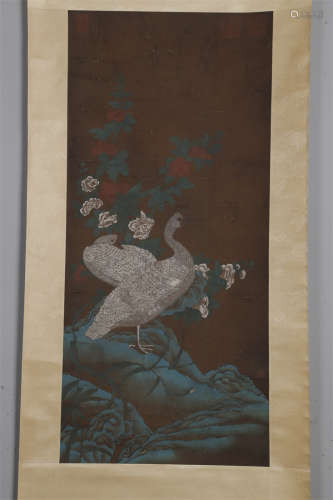 A Precious Goose Painting on Silk by Lv Ji.