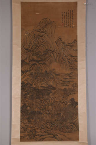 A Landscape Painting on Silk by Wang Hui.