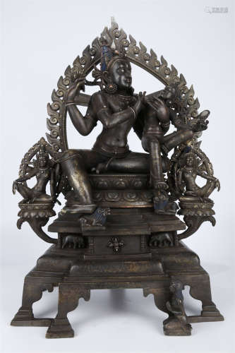 An Alloy Copper Manjusri Bodhisattva Statue.