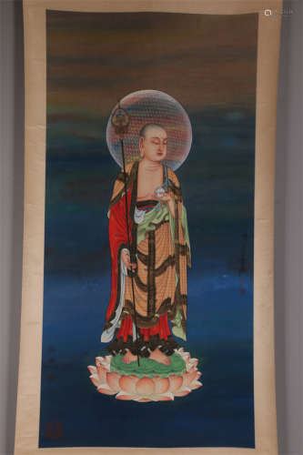 A Buddha Statue Painting by Zhang Daqian.