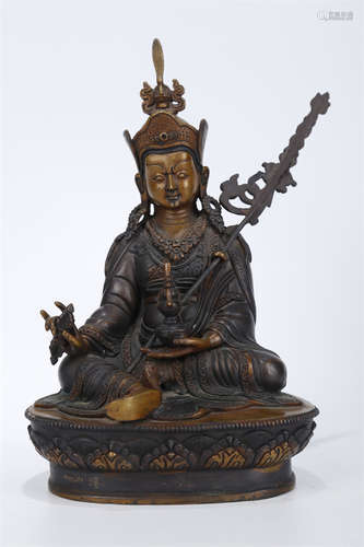 A Copper Padmasambhava Buddha Statue.