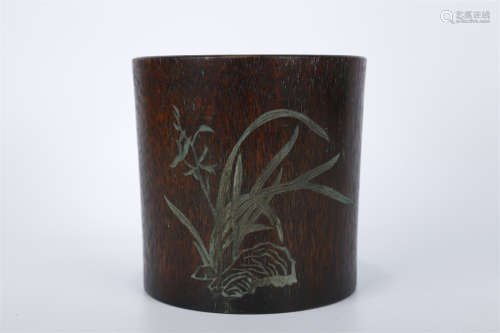 An Agarwood Brush Pot.