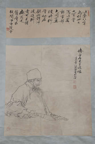 A Figure Painting on Paper by Fan Zeng.