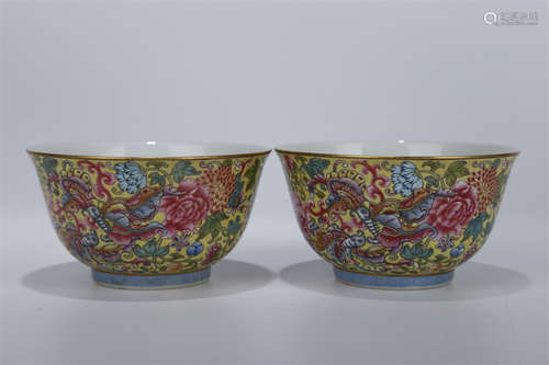 A Group of Rose Porcelain Bowls.