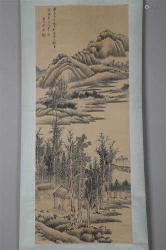 A Landscape Painting on Paper by Huang Ding.