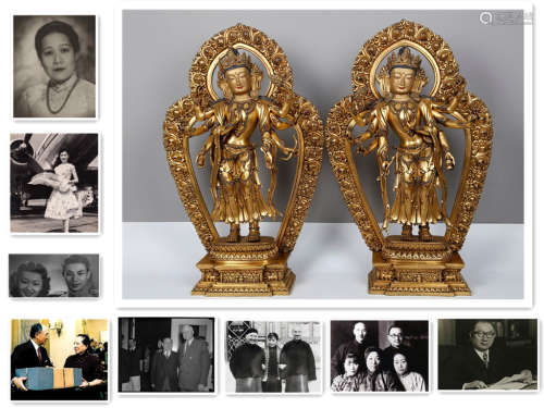 A Set of Manjusri Bodhisattva Statues.