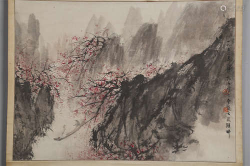 A Wintersweet Painting by Fu Baoshi.