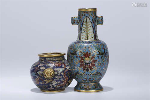 A Cloisonne Copper Flower Receptacle.