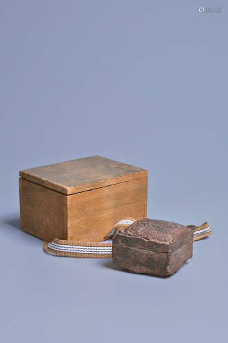 明治時期 葉岩制香盒