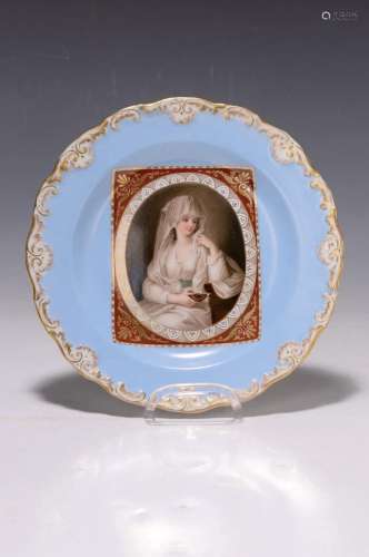 plate, Meissen, Middle of 19th c., 2. choice, embossed and